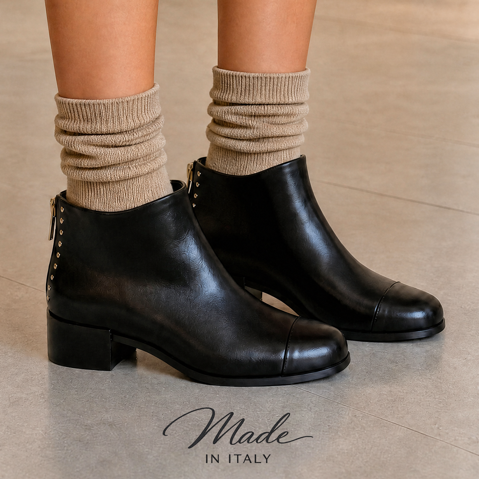 Beau Coops BN LZOSS black parma round heel Beau Coops