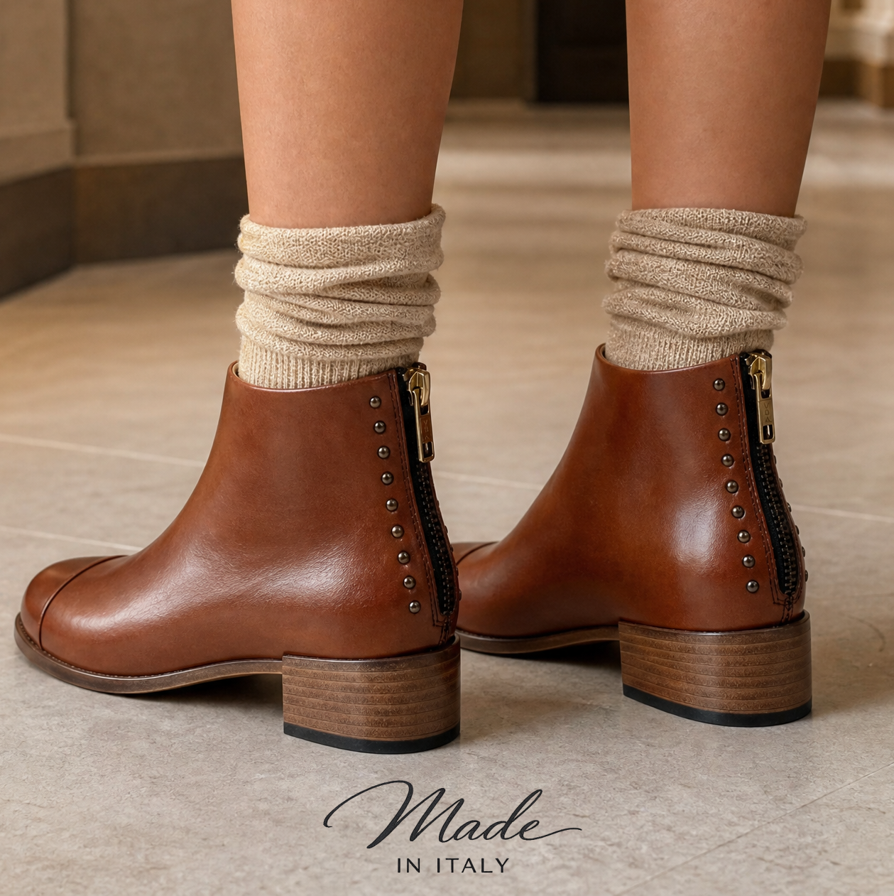 Beau Coops BN LZOSS cognac parma round heel Beau Coops