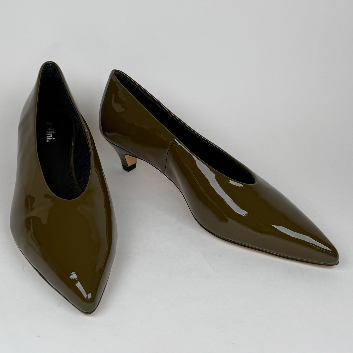 Mollini Cobra olive patent Mollini