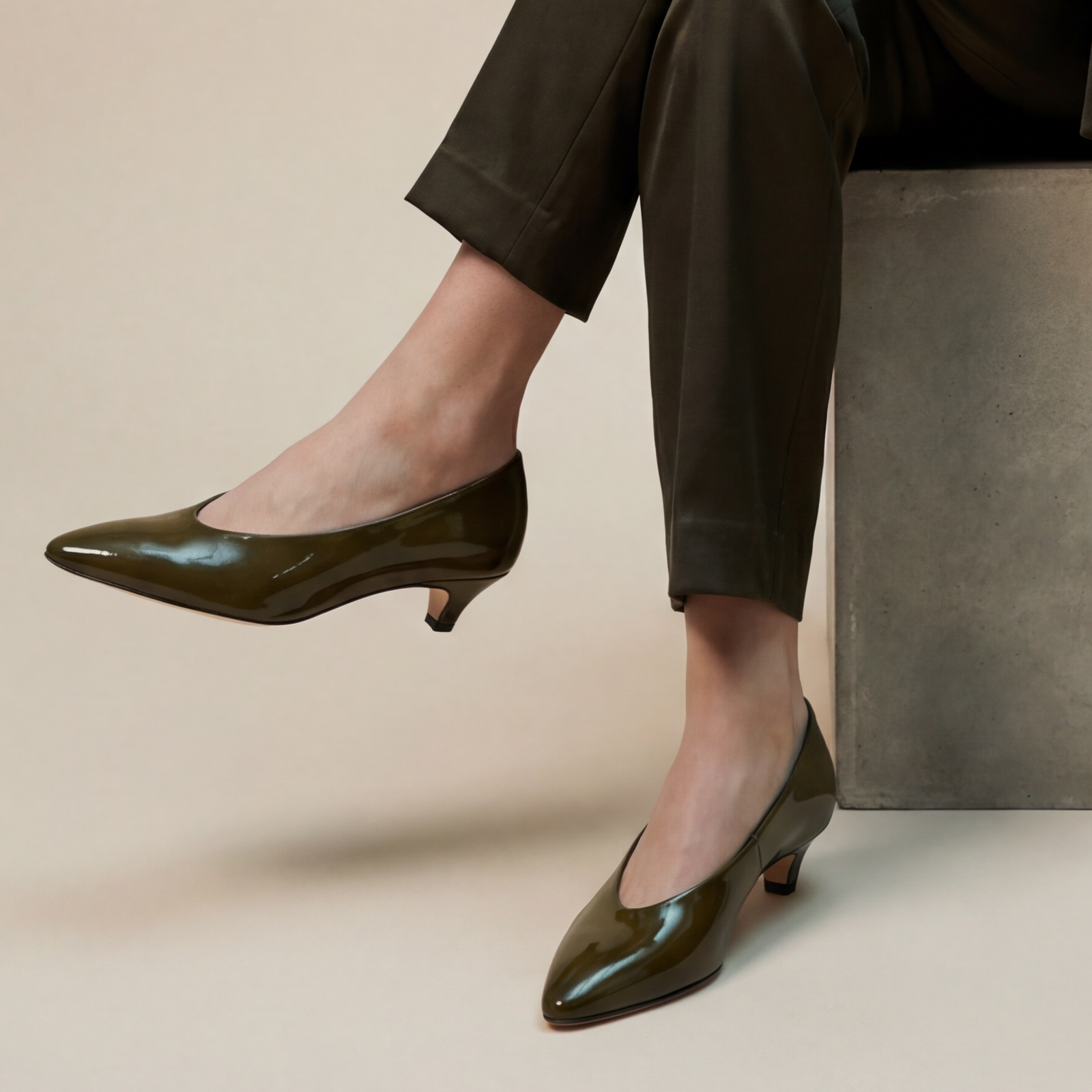 Mollini Cobra olive patent Mollini