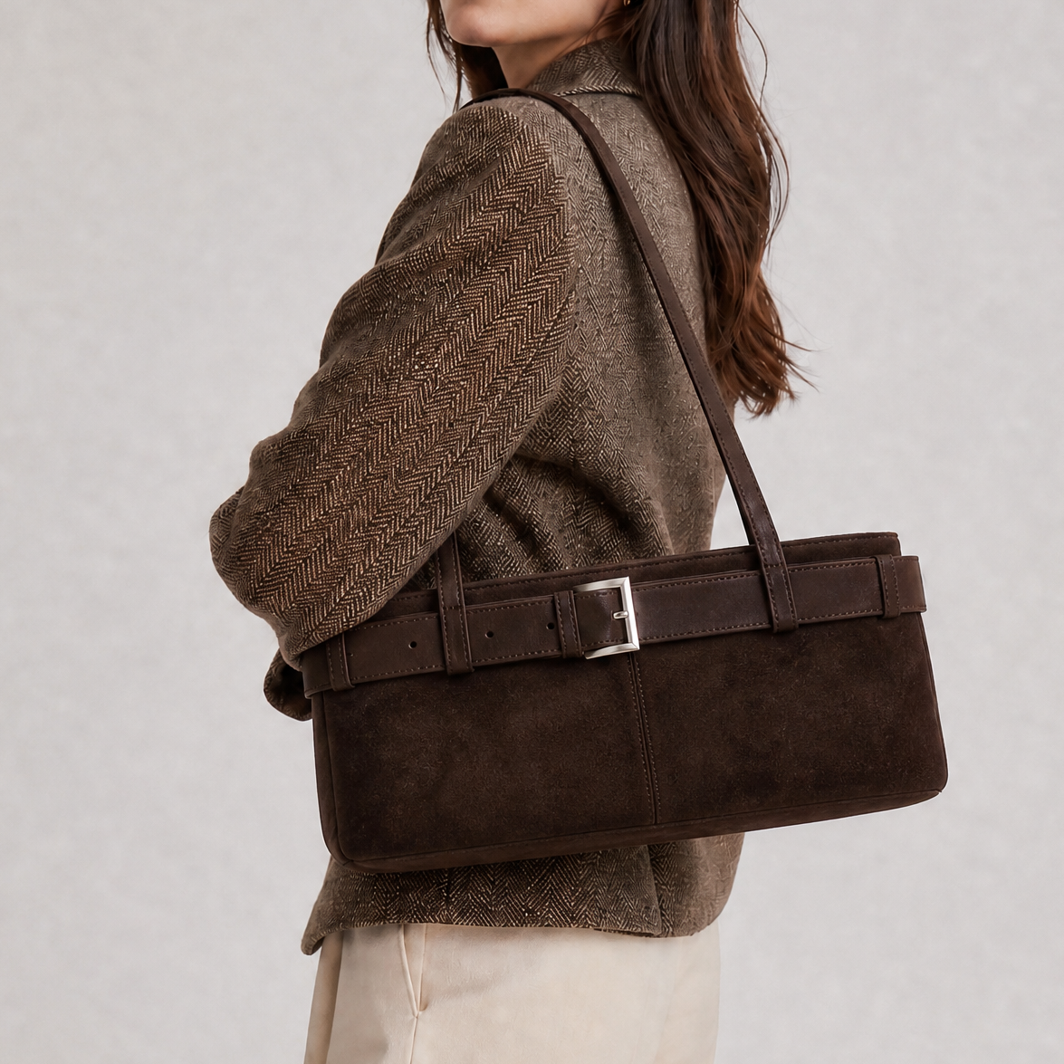 Mollini Tilda Chocolate suede_leather Mollini